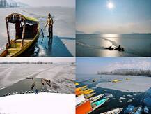 IN PICS | Locals Walk Over Frozen Dal Lake As Srinagar Records Coldest Night Since 1991