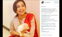 श्रेया ने पपी की पप्पी ली, इंस्टा पर पोस्ट की तस्वीर