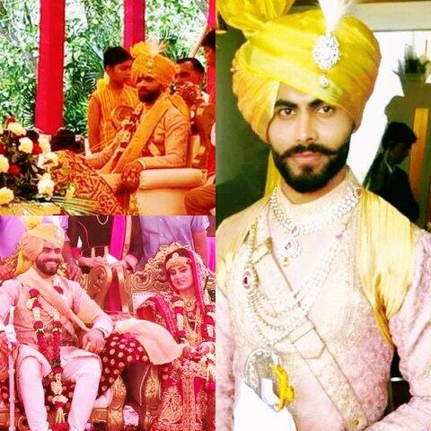 आपको बता दें कि इस मौंके पर 27 साल के आलराउंडर रविन्द्र जडेजा ने ‘शेरवानी’ और ‘काठियावड़ी साफा’ पहन रखा था और वह घोड़े पर सवार थे. उनके पास तलवार भी थी.
