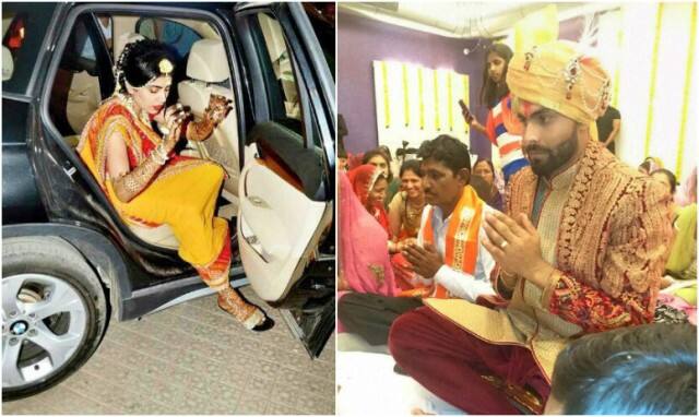 शादी के पहले का रीति रिवाज करते रविन्द्र जडेजा और रिवा सोलंकी.