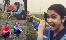 IN PICS: पंजाब के खेतों में टमाटर खाते और गन्‍ना चूसते नजर आए सलमान-अनुष्का!