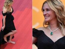 CANNES: रेड कार्पेट पर नंगे पांव चलीं जूलिया रॉबर्ट्स