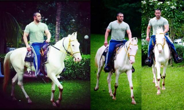 फार्म हाउस पर हॉर्स राइडिंग करते सुपरस्टार सलमान खान.