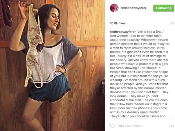 सलोनी ने अपने हाथ में ब्रा लेकर एक तस्वीर पोस्ट किया है और कहा कि हमारे ब्रेस्ट सिर्फ हमारे शरीर का एक हिस्सा हैं, हमारा सम्मान और गरिमा नहीं.