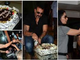 Sanjay Dutt Celebrates His 57th Birthday With Media संजय दत्त ने मीडिया के साथ सेलिब्रेट किया अपना 57वां बर्थडे, देखें Pics