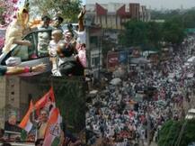 IN PICS: मोदी की काशी में सोनिया का शक्ति प्रदर्शन, रोड-शो में उमड़ा जन सैलाब