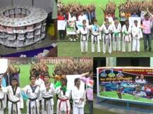 इलाहाबाद: ताश के पत्तों से बना दिया ओलम्पिक स्टेडियम का मॉडल, गुडलक सॉन्ग के ज़रिये दी शुभकामनाएं