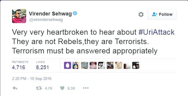 विजेंदर सिंह के अलावा वीरेंद्र सहवाग और शाहरूख खान जैसे सितारों ने भी पाकिस्तान की इस हरकत की निंदा की.