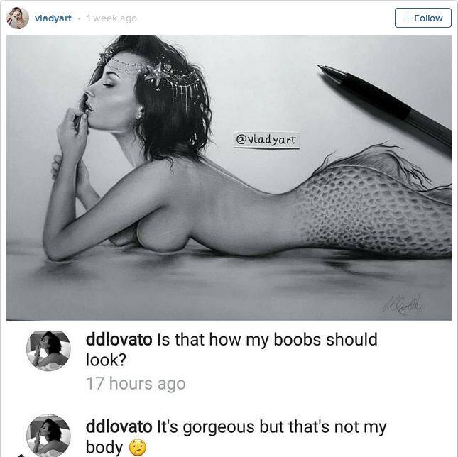 उन्होंने एक प्रशंसक द्वारा बनाई गई उनकी तस्वीर में स्तनों को लेकर शिकायत करते हुए कहा था कि उनका शरीर ऐसा नहीं है.
