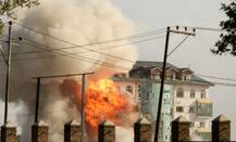 तस्वीरों में देखें पंपोर में 24 घंटे से जारी एनकाउंटर, बिल्डिंग में छिपे 2 से 3 आतंकी