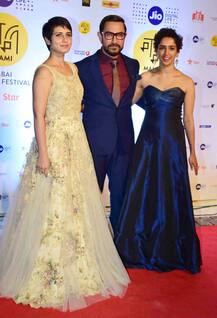मामी फेस्टिवल में ऑन स्क्रिन बेटियों के साथ पहुंचे आमिर खान, देखें तस्वीरें