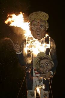 आखिर क्यों जलाया गया ब्रिटेन में डोनाल्ड ट्रंप का विशालकाय पुतला!