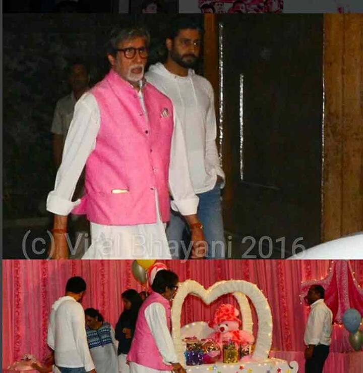 पार्टी के दौरान अमिताभ और अभिषेक बच्चन