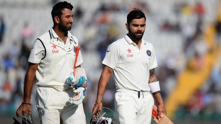 दूसरे दिन के खेल में भारतीय टीम ने कप्तान कोहली, अश्विन, पुजारा और जडेजा की पारियों की मदद से मेहमान टीम के स्कोर का पीछा किया.