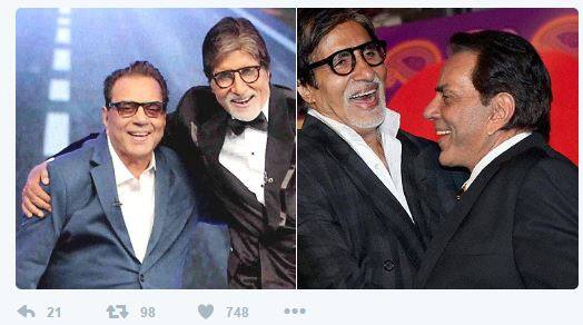 अमिताभ ने वो ट्वीट भी रिट्वीट किए जिनमें अमिताभ के फैंस ने धर्मेंद्र को जन्मदिन की शुभकामनाएं दीं.