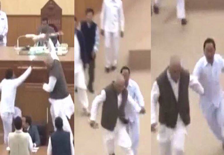 Tripura Mla Runs Away With Speakers Mace Stalls House त्रिपुरा: नाटकीय अदाज़ में स्पीकर के आगे रखा सामान ले भागे विधायक