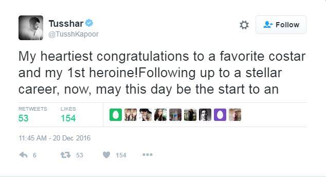 बॉलीवुड एक्टर तुषार कपूर ने लिखा है कि