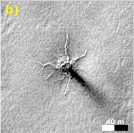 ये निशान काफी हद तक मार्शियन ‘स्पाइडर’ की तरह है जो कि रेड प्लानेट के साउथ पोलर रीजन में ही मिलता है.