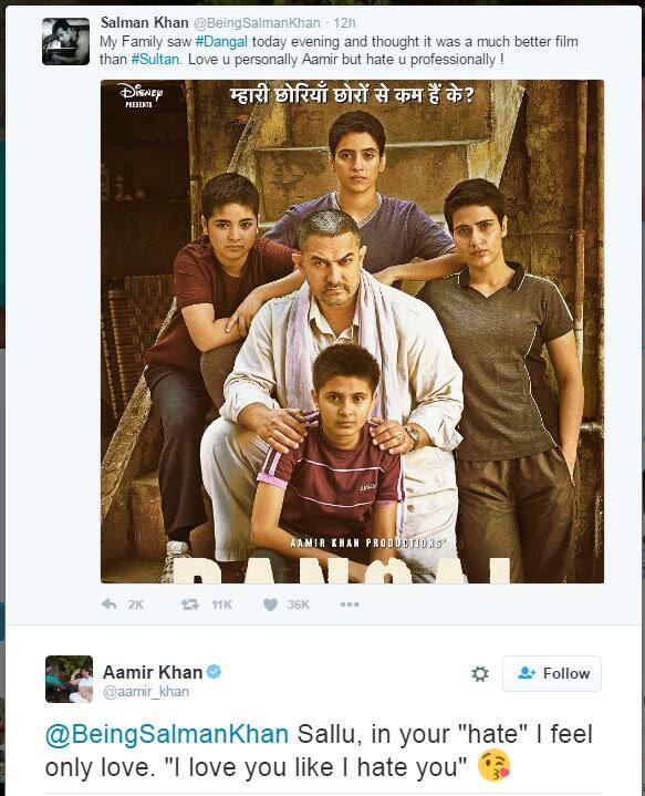 दोनों सुपरस्टार्स के बीच ट्विटर पर हुई बातचीत.