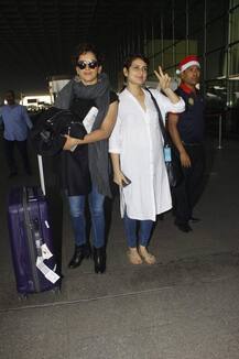 एयरपोर्ट पर \'दंगल\' की कास्ट के साथ कुछ यूं कैमरे में कैद हुए आमिर खान