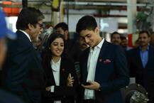 PICS: शूटिंग के लिए दामाद की फैक्ट्री पहुंचे अमिताभ, नाती-नातिन से मिलकर हुए गदगद