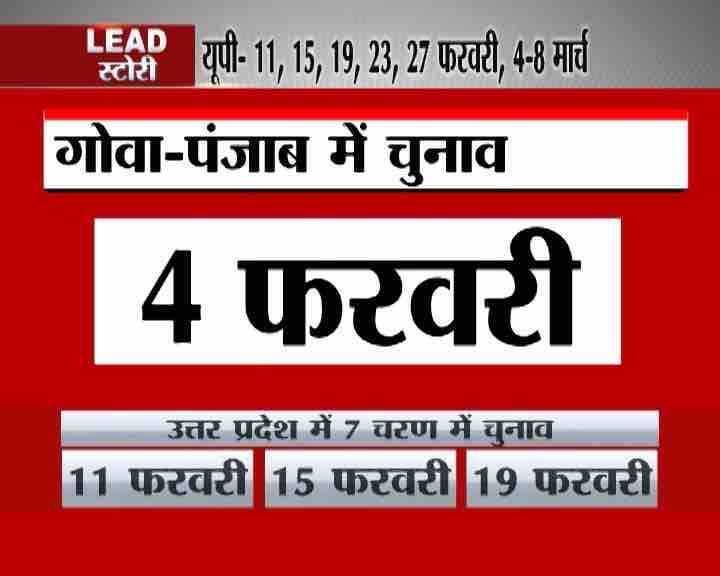 पंजाब में होने वाले विधानसभा चुनावों की तारीख का एलान हो गया है. चुनाव आयोग ने प्रेस कॉन्फ्रेंस कर इसकी जानकारी दी है. पंजाब में शनिवार 4 फरवरी को एक ही चरण में चुनाव होगा. वहीं 11 मार्च को सभी पांचों राज्यों के चुनाव परिणाम घोषित किए जाएंगे. गोवा में शनिवार 4 फरवरी को एक ही चरण में चुनाव होगा. वहीं 11 मार्च को सभी पांचों राज्यों के चुनाव परिणाम घोषित किए जाएंगे.