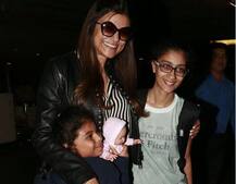 सुष्मिता सेन अपनी दोनों बेटियों रिनी और अलीशा के साथ एयरपोर्ट पर नजर आईं 