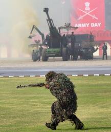 आर्मी डे पर फौज ने दिखाई अपनी ताकत