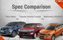 मुकाबलाः टाटा हैक्सा Vs महिन्द्रा एक्सयूवी500 Vs इनोवा क्रिस्टा