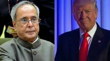 प्रणब मुखर्जी ने दी डोनाल्ड ट्रम्प को बधाई