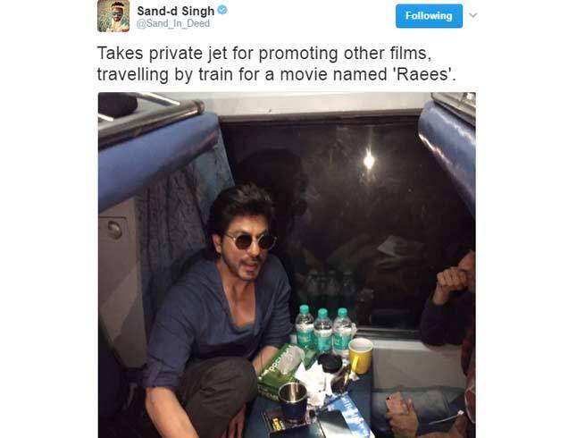 एक यूजर ने लिखा कि अपनी फिल्म के प्रमोशन के लिए प्राइवेट जेट में सफर करने वाले शाहरुख ने रईस फिल्म के लिए ट्रेन की सवारी की. 