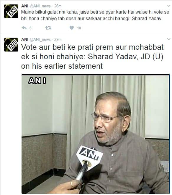शरद यादव का विवादित बयान, बोले- ‘वोट की इज्जत बेटी की इज्जत से बड़ी’