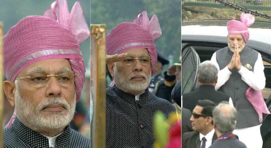 गणतंत्र दिवस: सोशल मीडिया पर वायरल हुई पीएम मोदी की पिंक पगड़ी Republic Day Pm Modi Pink Turban Goes Viral On Social Media गणतंत्र दिवस: सोशल मीडिया पर वायरल हुई पीएम मोदी की पिंक पगड़ी