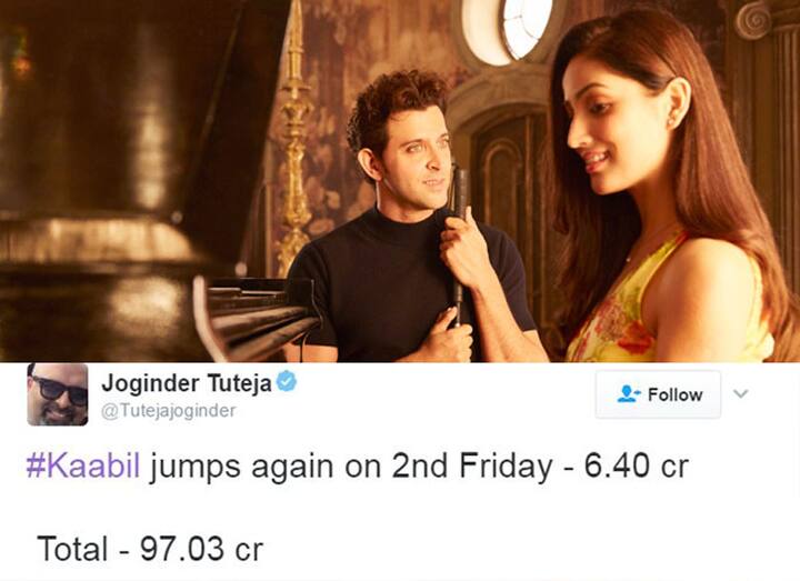 तो वहीं ने 'काबिल' शुक्रवार को बॉक्स ऑफिस पर 6.40 करोड़ की कमाई की है.