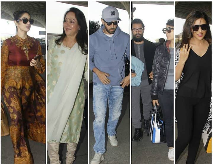 कल मुंबई एयरपोर्ट पर अभिनेत्री श्रीदेवी, हेमा मालिनी, आमिर खान, किरन राव, परिणीति चोपड़ा और ऋतिक रोशन नजर आए. श्रीदेवी मैक्सी ड्रेस में गजब ढा़ रही थीं तो वहीं हेमा सूट में खूबसूरत लग रही थीं. देखिए तस्वीरें