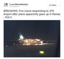 रनवे पर दौड़ रहे प्लेन के इंजन में लगी आग, लोगों ने कैमरे में कैद की दुर्घटना