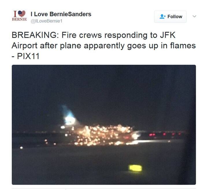 न्यूयॉर्क के जेएफ केनेडी एयरपोर्ट पर भयंकर हादसे हुआ. जिसमें रनवे पर दौड़ रहे एक प्लेन के इंजन में आग लग गई.