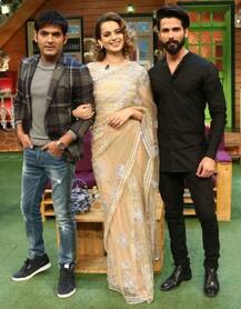 कपिल के सेट पर अपनी फिल्म \'रंगून\' के प्रमोशन के लिए पहुंचे कंगना और शाहिद