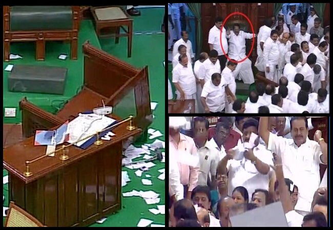 Tamil Nadu Political Crisis Live Dmk Mlas Tear Paper तमिलनाडु विधानसभा में भारी हंगामे के बीच सीएम पलानीसामी ने जीता विश्वास मत, 122 विधायकों ने किया समर्थन