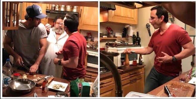 इस पार्टी के बाद करिश्मा ने अपने इंस्टाग्राम पर एक तस्वीर शेयर की जिसमें रनबीर कपूर और सैफ दोनों किचन में दिखाई दे रहे हैं.