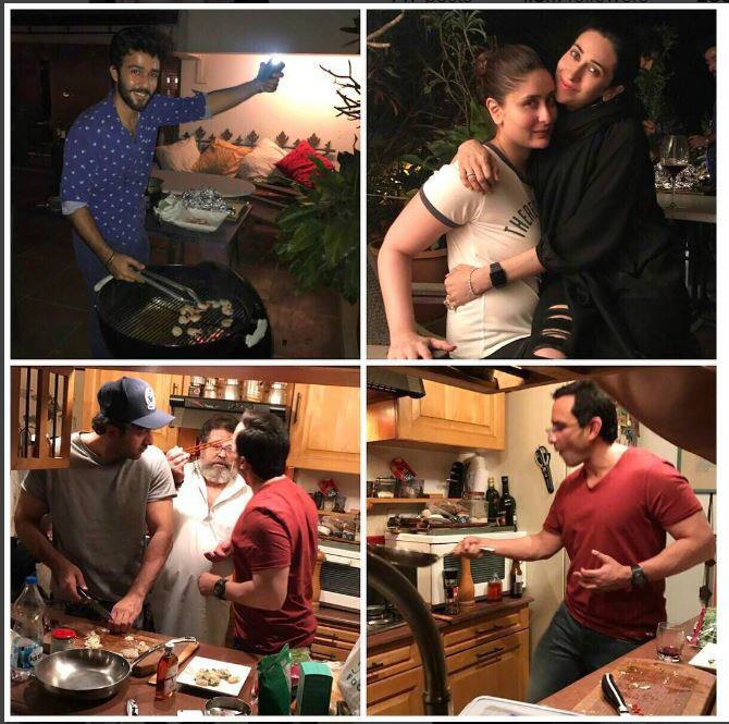 जहां रनबीर सैफ-काम कर रहे थे तो वहीं करिश्मा और करीना मस्ती कर रही थीं.