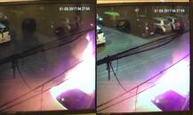 दिल्ली: घर के बाहर खड़ी कार में आग लगा कर भागे नकाबपोश, सीसीटीवी कैमरे में वारदात कैद