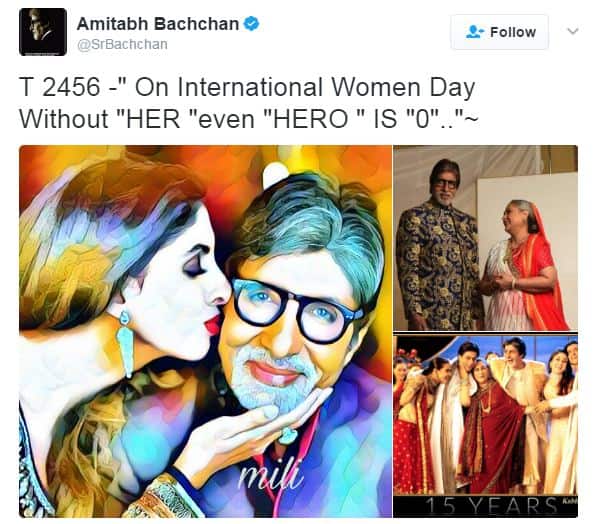 अमिताभ बच्चन : अंतर्राष्ट्रीय महिला दिवस पर..'उनके' बिना यहां 'हीरो' भी 'जीरो' है.
