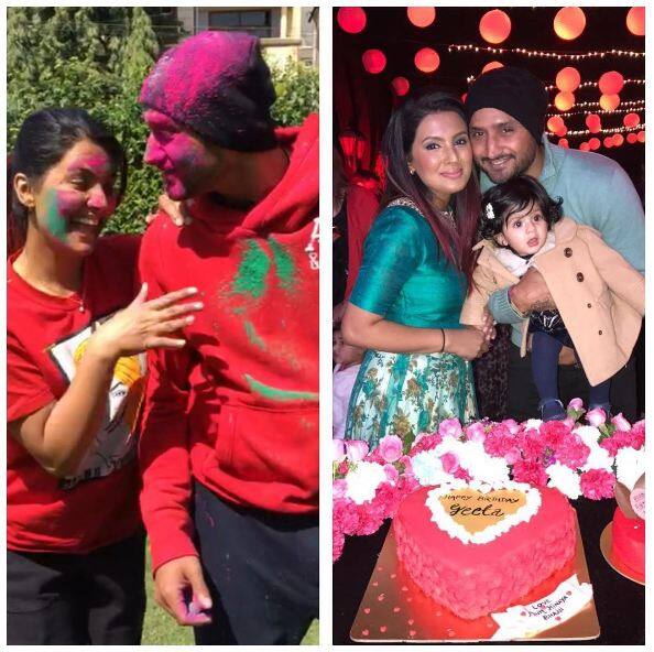  हरभजन सिंह ने अपनी पत्नी और बेटी के साथ होली खेली.