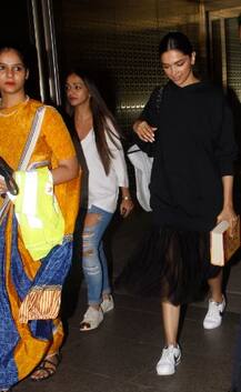 एयरपोर्ट पर नज़र आईं दीपिका पदुकोण, देखें तस्वीरें