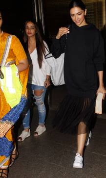 एयरपोर्ट पर नज़र आईं दीपिका पदुकोण, देखें तस्वीरें