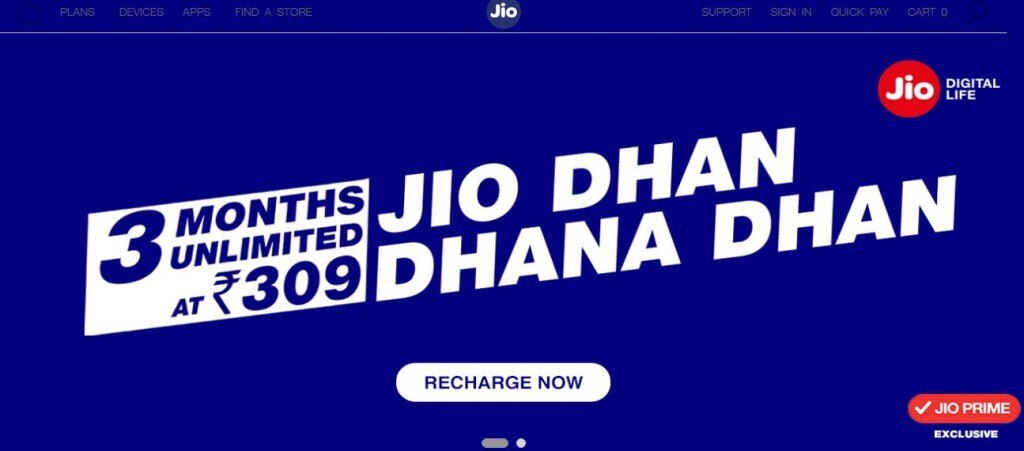 जियो लाया 'Dhan Dhana Dhan'ऑफर, यूजर्स को मिलेगा 168GB डेटा