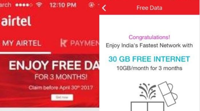 जियो के बाद अब एयरटेल का धमाका, दे रहा है अपने यूजर्स को 30GB फ्री 4G डेटा