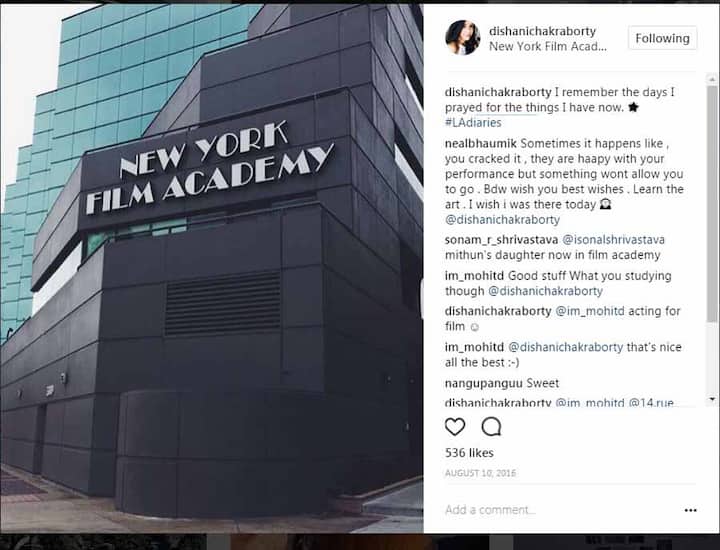 दिशानी इन दिनों New York Film Academy में एक्टिंग का कोर्स कर रही हैं. यहां की तस्वीरें अक्सर ही दिशानी शेयर करती रहती हैं.