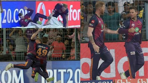KKRvsRPS: स्टोक्स से जोरदार टक्कर के बाद अचानक उठ खड़े हुए स्टीव स्मिथ. देखें तस्वीरें KKRvsRPS: स्टोक्स से जोरदार टक्कर के बाद अचानक उठ खड़े हुए स्टीव स्मिथ. देखें तस्वीरें